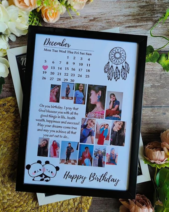 Personalized Birthday Photo Calendar Frame | Custom Photo Gift with Special Date