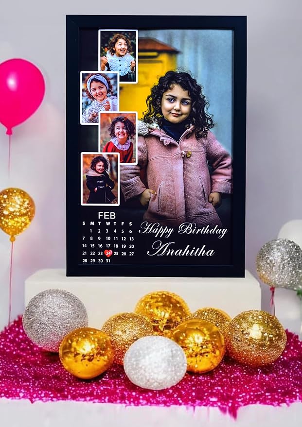 Personalized Birthday Photo Calendar Frame | Custom Photo Gift with Special Date