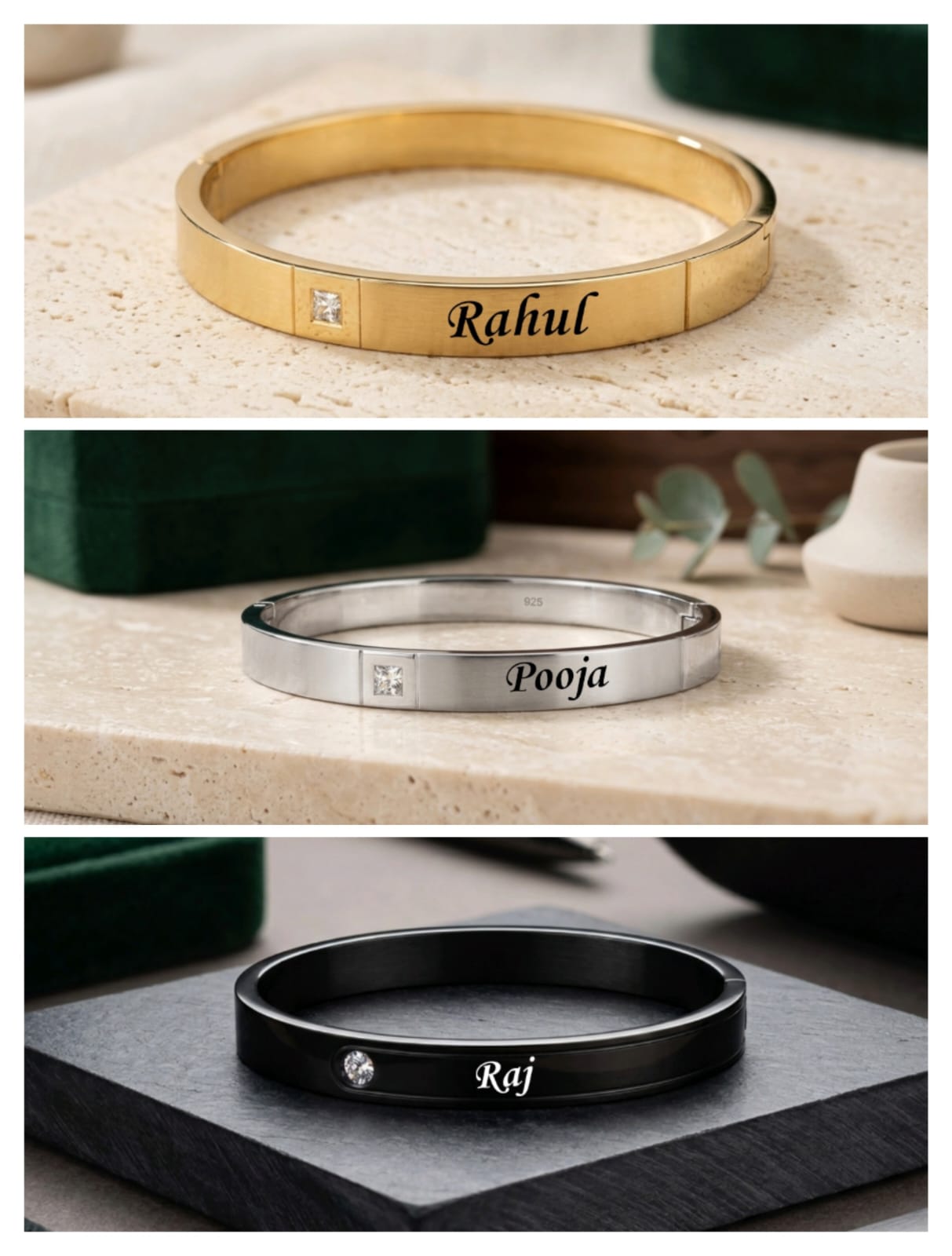 Personalized Stainless Steel Name Bracelet | Custom Engraved Bracelet