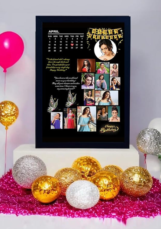 Personalized Birthday Photo Calendar Frame | Custom Photo Gift with Special Date