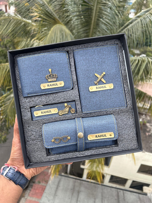Personalized Wallet, Keychain & Pen Gift Set for Men