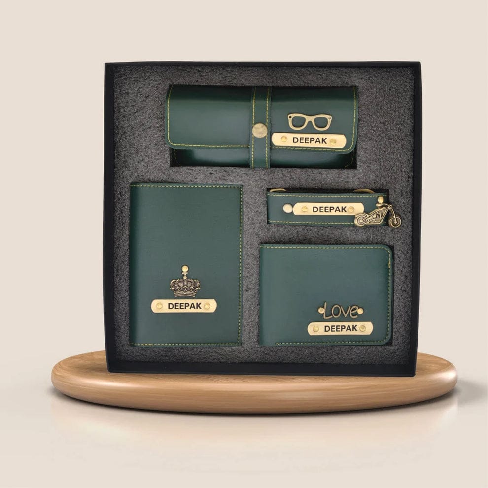 Personalized Wallet, Keychain & Pen Gift Set for Men