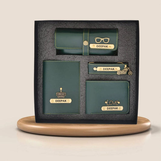 Personalized Wallet, Keychain & Pen Gift Set for Men