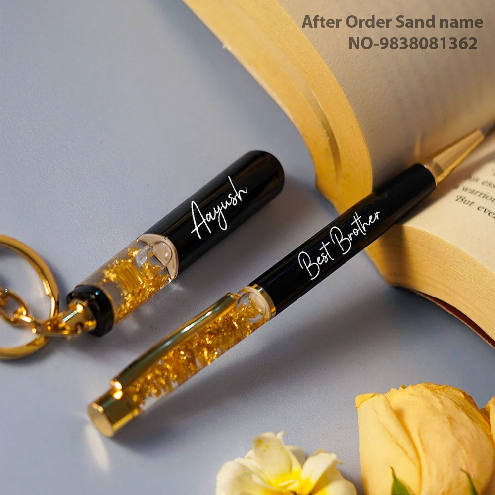 Personalized Crystal Pen & Keychain Gift Set | Custom Name Pen