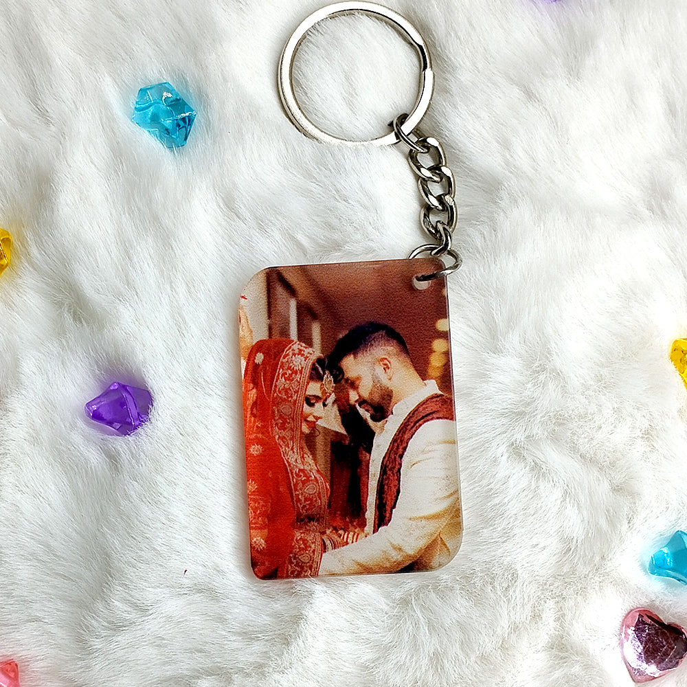 Personalized Heart Photo Keychain