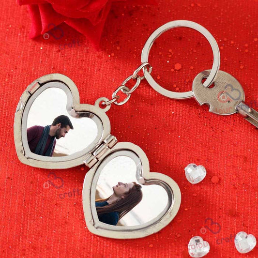 Personalized Heart Photo Keychain