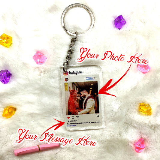 Personalized Heart Photo Keychain