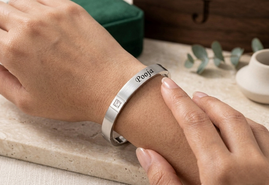 Personalized Stainless Steel Name Bracelet | Custom Engraved Bracelet