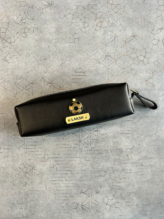 Personalized Leather Pencil Pouch with Name | Custom Zip Pen Case